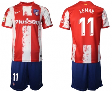 Men 2021-2022 Club Atletico Madrid home red 11 Nike Soccer Jersey