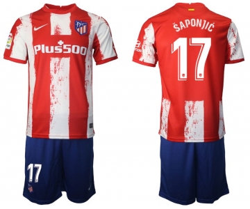 Men 2021-2022 Club Atletico Madrid home red 17 Nike Soccer Jersey