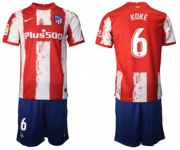 Men 2021-2022 Club Atletico Madrid home red 6 Nike Soccer Jersey