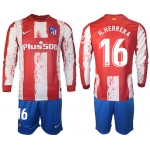Men 2021-2022 Club Atletico Madrid home red Long Sleeve 16 Soccer Jersey