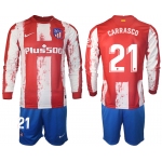 Men 2021-2022 Club Atletico Madrid home red Long Sleeve 21 Soccer Jersey