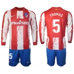Men 2021-2022 Club Atletico Madrid home red Long Sleeve 5 Soccer Jersey