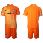 Men 2021-2022 Club Atletico Madrid orange red goalkeeper blank Soccer Jersey