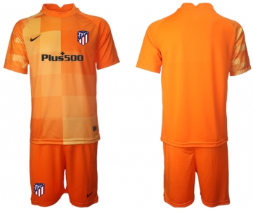 Men 2021-2022 Club Atletico Madrid orange red goalkeeper blank Soccer Jersey