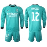 Men 2021-2022 Club Atletico Madrid second away blue Long Sleeve 12 Soccer Jersey
