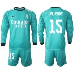 Men 2021-2022 Club Atletico Madrid second away blue Long Sleeve 15 Soccer Jersey
