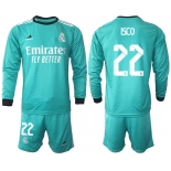 Men 2021-2022 Club Atletico Madrid second away blue Long Sleeve 22 Soccer Jersey