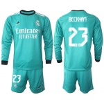 Men 2021-2022 Club Atletico Madrid second away blue Long Sleeve 23 Soccer Jersey