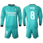 Men 2021-2022 Club Atletico Madrid second away blue Long Sleeve 8 Soccer Jersey
