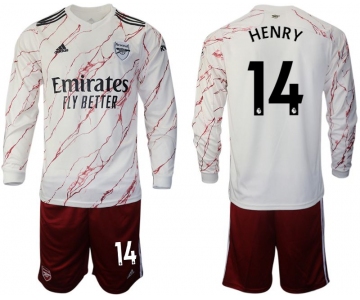 Men 2020-2021 club Arsenal away long sleeve 14 white Soccer Jerseys