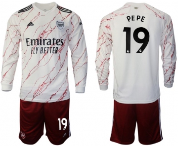 Men 2020-2021 club Arsenal away long sleeve 19 white Soccer Jerseys