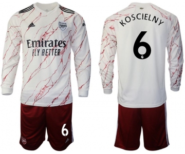 Men 2020-2021 club Arsenal away long sleeve 6 white Soccer Jerseys