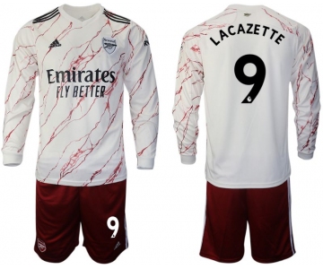 Men 2020-2021 club Arsenal away long sleeve 9 white Soccer Jerseys