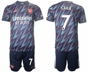 Men 2021-2022 Club Arsenal away blue 7 Soccer Jersey