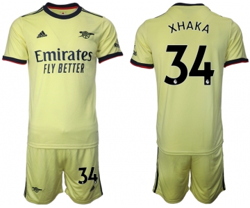 Men 2021-2022 Club Arsenal away yellow 34 Soccer Jersey