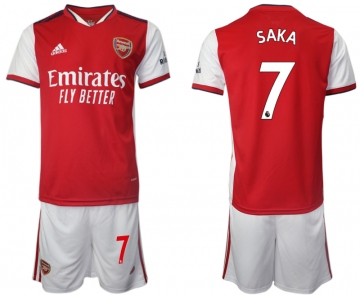 Men 2021-2022 Club Arsenal home red 7 Soccer Jersey