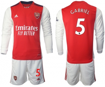 Men 2021-2022 Club Arsenal home red Long Sleeve 5 Soccer Jersey