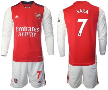 Men 2021-2022 Club Arsenal home red Long Sleeve 7 Soccer Jersey