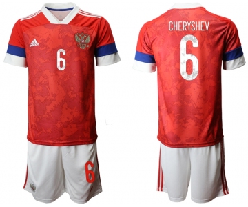 Men 2021 European Cup Russia red home 6 Soccer Jerseys