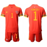 Men 2021 European Cup Welsh home red 1 Soccer Jersey