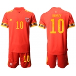 Men 2021 European Cup Welsh home red 10 Soccer Jersey