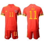 Men 2021 European Cup Welsh home red 11 Soccer Jersey