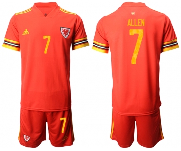 Men 2021 European Cup Welsh home red 7 Soccer Jersey