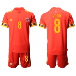 Men 2021 European Cup Welsh home red 8 Soccer Jersey