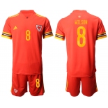 Men 2021 European Cup Welsh home red 8 Soccer Jersey