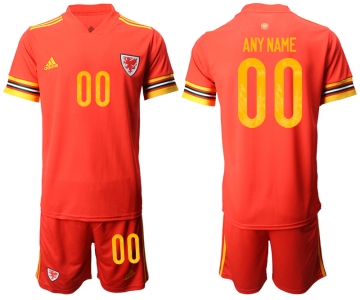 Men 2021 European Cup Welsh home red customized Soccer Jersey