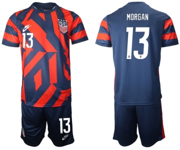 Men 2020-2021 National team United States away 13 blue Nike Soccer Jerseys