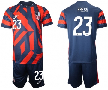 Men 2020-2021 National team United States away 23 blue Nike Soccer Jersey