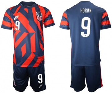 Men 2020-2021 National team United States away 9 blue Nike Soccer Jersey