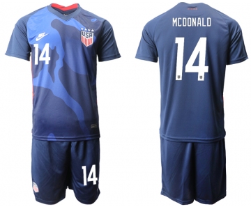 Men 2020-2021 Season National team United States away blue 14 Soccer Jersey