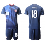 Men 2020-2021 Season National team United States away blue 18 Soccer Jersey
