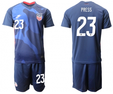 Men 2020-2021 Season National team United States away blue 23 Soccer Jersey