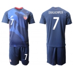 Men 2020-2021 Season National team United States away blue 7 Soccer Jersey