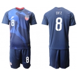 Men 2020-2021 Season National team United States away blue 8 Soccer Jersey