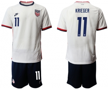 Men 2020-2021 Season National team United States home white 11 Soccer Jersey