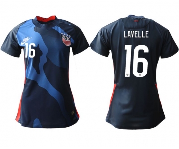 Women 2020-2021 Season National Team America away aaa 16 blue Soccer Jerseys