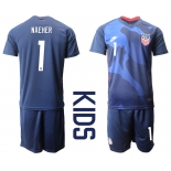 Youth 2020-2021 Season National team United States away blue 1 Soccer Jersey