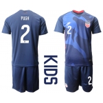 Youth 2020-2021 Season National team United States away blue 2 Soccer Jersey