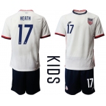 Youth 2020-2021 Season National team United States home white 17 Soccer Jersey