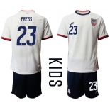 Youth 2020-2021 Season National team United States home white 23 Soccer Jersey