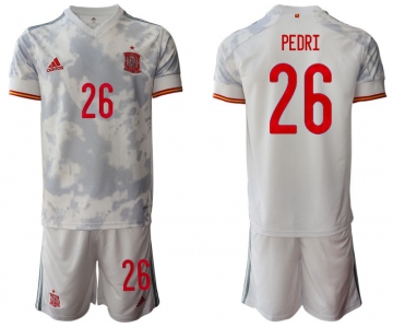 Men 2020-2021 European Cup Spain away white 26 Adidas Soccer Jersey