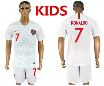 Kids Portugal #7 Ronaldo Away Soccer Country Jersey