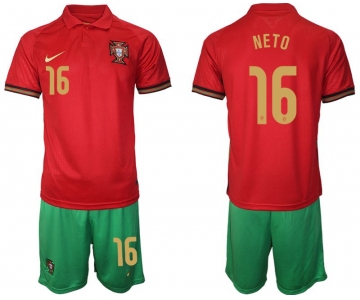 Men 2020-2021 European Cup Portugal home red 16 Nike Soccer Jersey