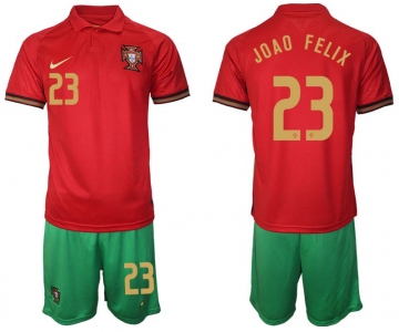 Men 2020-2021 European Cup Portugal home red 23 Nike Soccer Jersey
