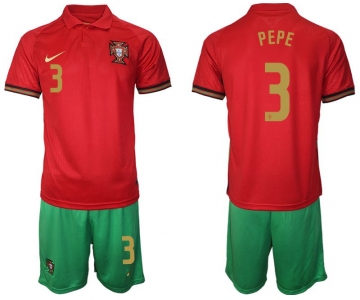 Men 2020-2021 European Cup Portugal home red 3 Nike Soccer Jersey