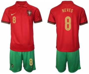 Men 2020-2021 European Cup Portugal home red 8 Nike Soccer Jersey